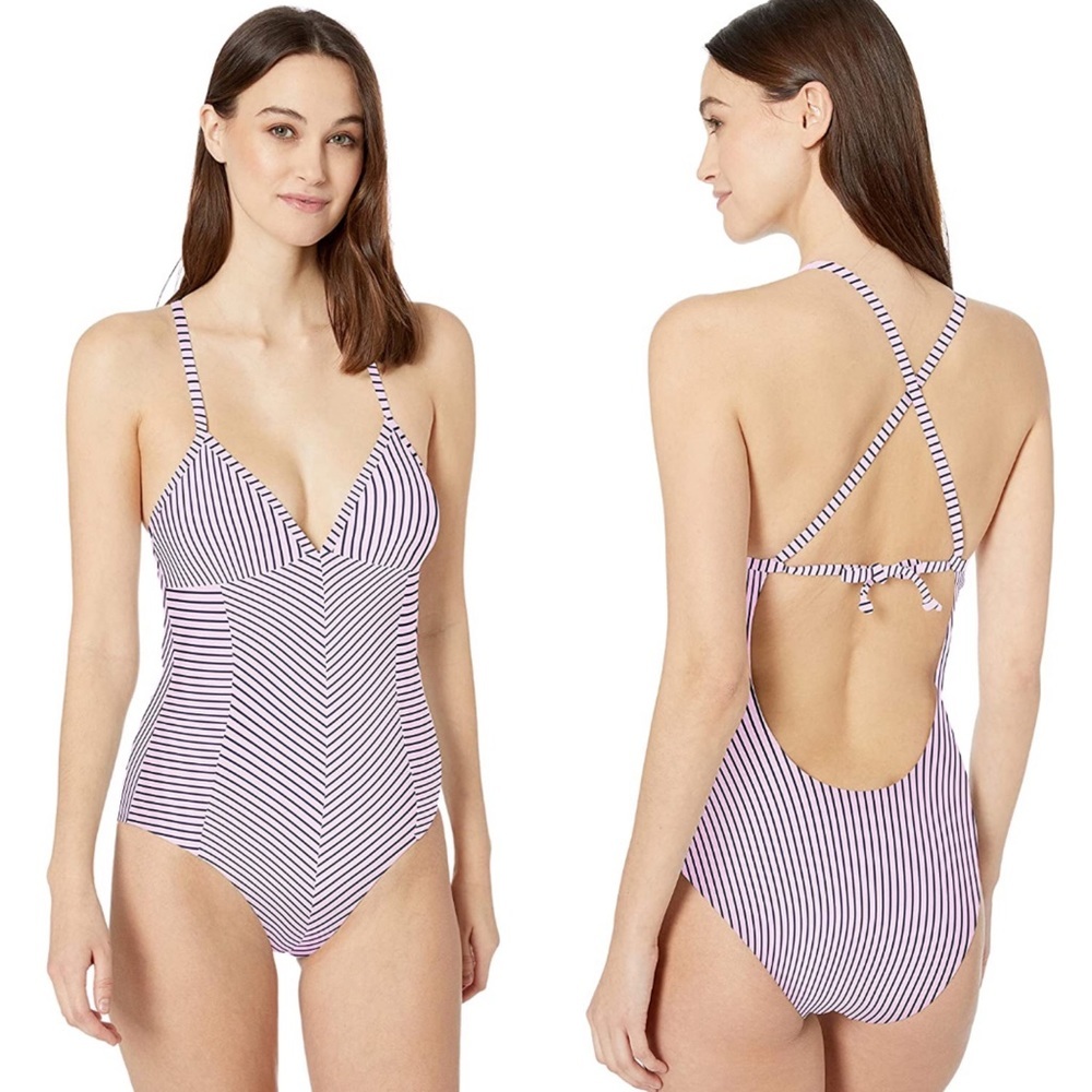 Sᴘʟᴇɴᴅɪᴅ Thin Blue Line One-Piece Swimsuit